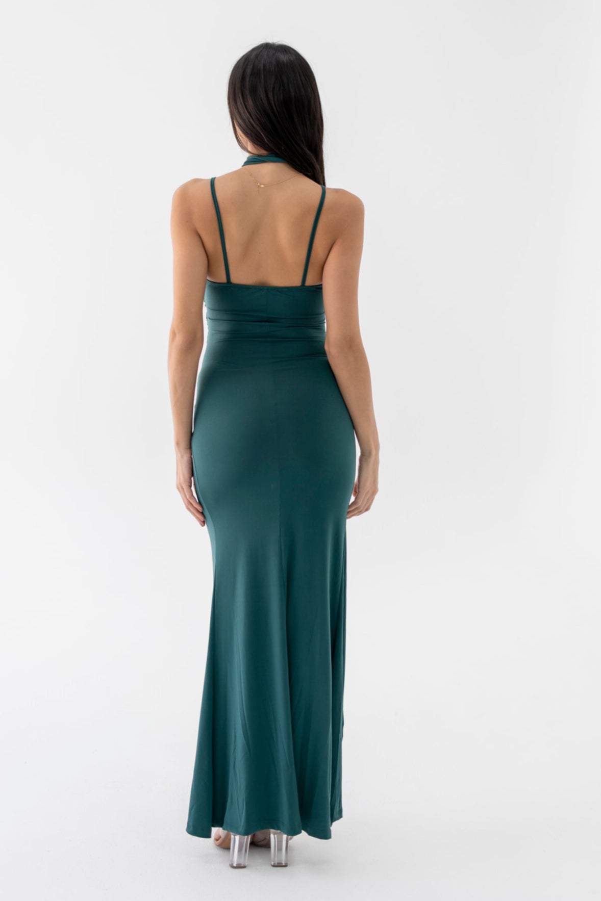Vestido Verde Casual Zigzag