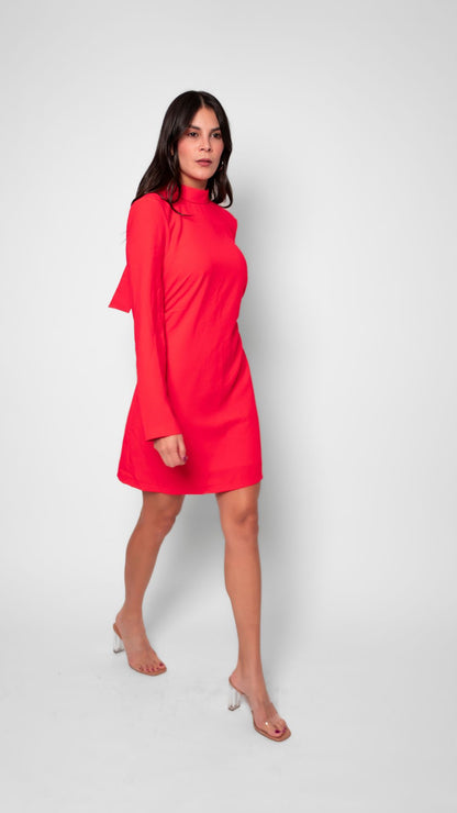 Vestido Rojo Con Lazo
