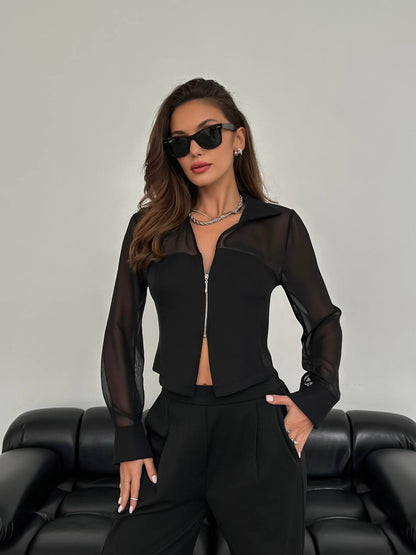 Blusa Corta Con Cierre
