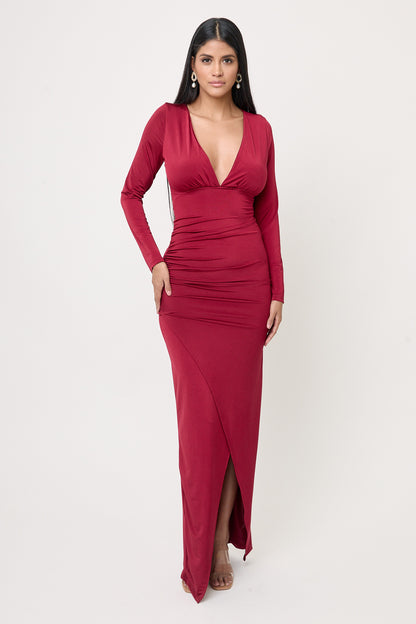Vestido Vino Elegante