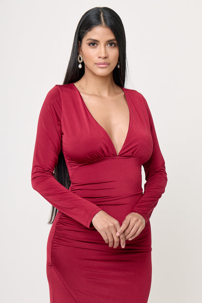 Vestido Vino Elegante