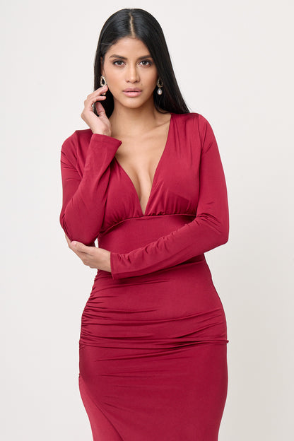 Vestido Vino Elegante