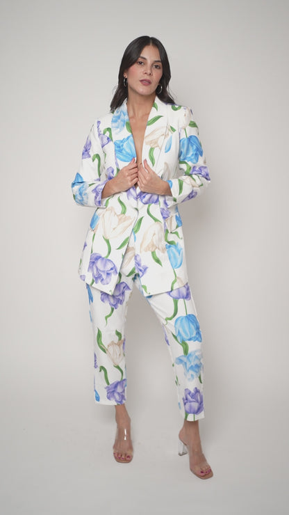 Blazer y Pantalon Clásico Floral